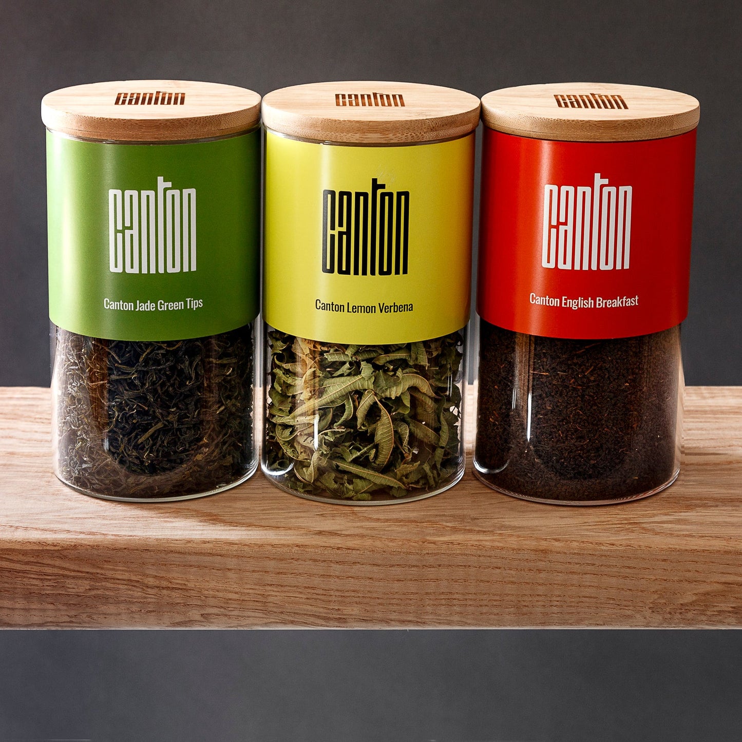 Canton Labelled Glass Storage Jar